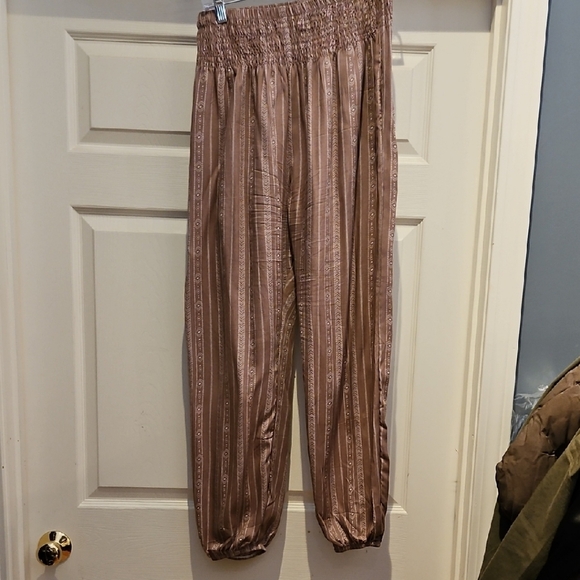 Brown Striped Jogger Pants - Picture 1 of 4